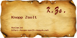 Knopp Zsolt névjegykártya